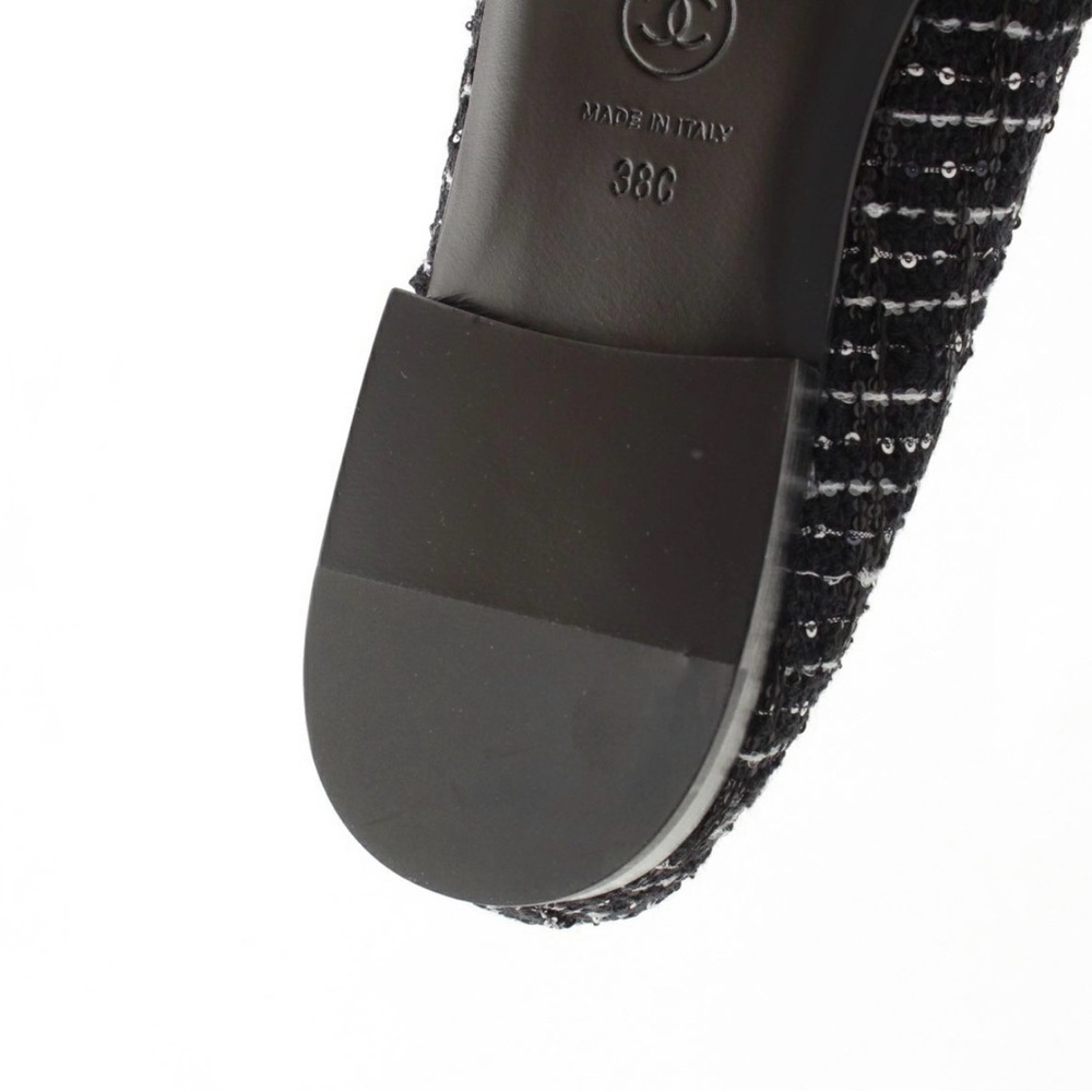 CHANEL New 2025 Interlocking CC Logo Ballet Flats / Size EU 38 / Tweed - Picture 13 of 15